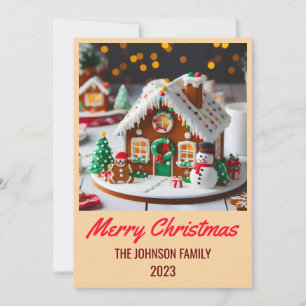 Gingerbread House - Merry Christmas Holiday Card