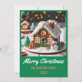 Gingerbread House - Merry Christmas Holiday Card