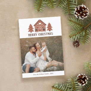 Gingerbread House Merry Christmas Photo Holiday Card