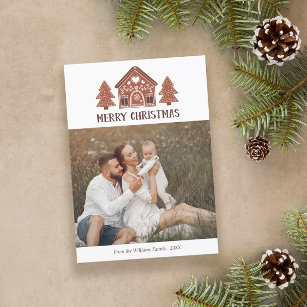 Gingerbread House Merry Christmas Photo Holiday Card