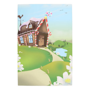 Gingerbread house metal print