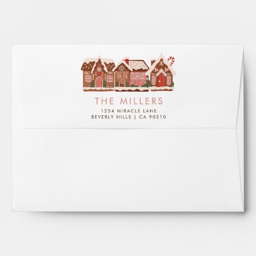 Gingerbread House Modern Merry Christmas Envelope