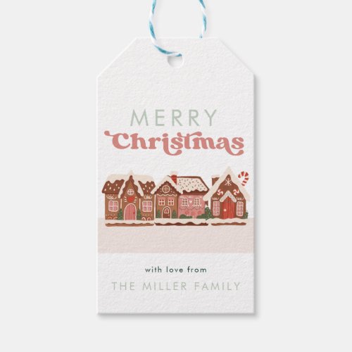 Gingerbread House Modern Merry Christmas Gift Tags