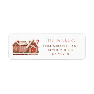 Gingerbread House Modern Merry Christmas Label