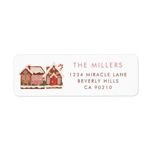 Gingerbread House Modern Merry Christmas Label