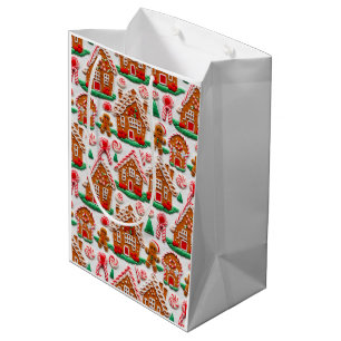 Gingerbread House Needlework Christmas Holidays Medium Gift Bag