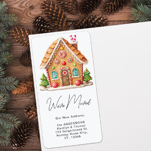 Gingerbread House New Address Holiday Moving Label