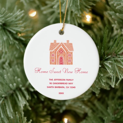 Gingerbread House New Home Ceramic Ornament