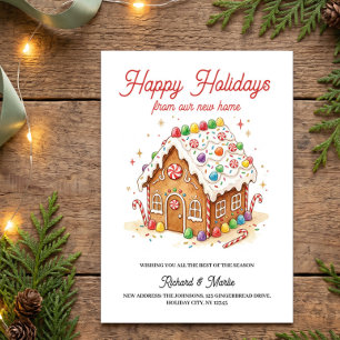 Gingerbread House New Home Holiday Moving Card