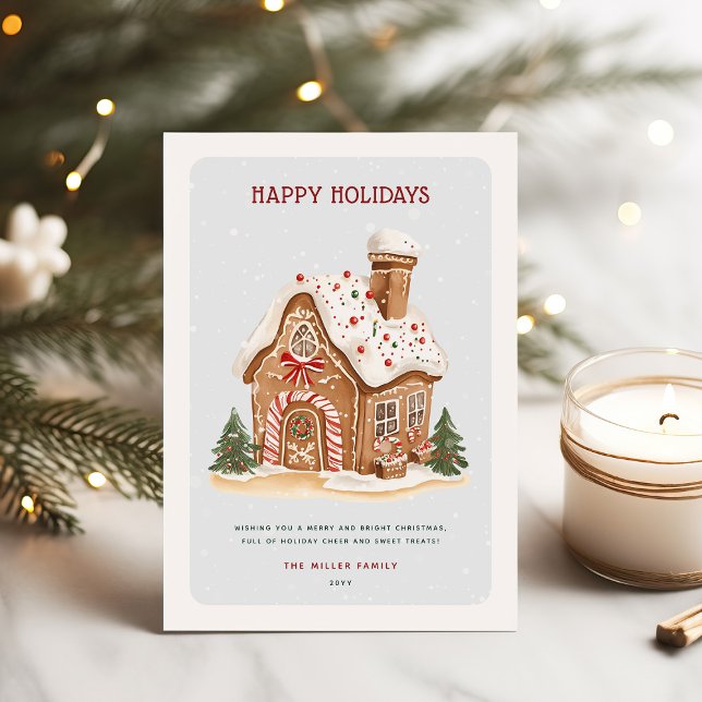Gingerbread House Non Photo Christmas Holiday Card (Creator Uploaded)
