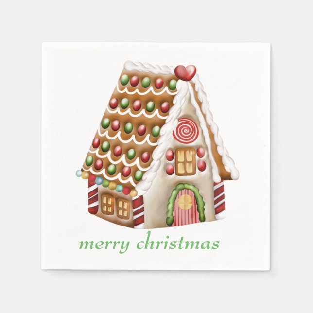 Gingerbread House Paper Napkins (Front)