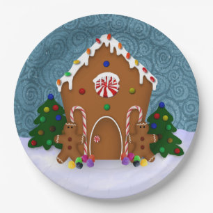 Gingerbread House Paper Plates