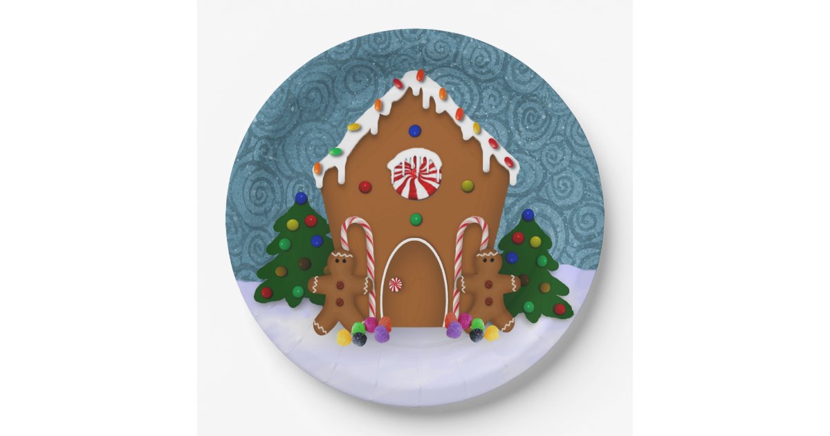 Gingerbread House Paper Plates