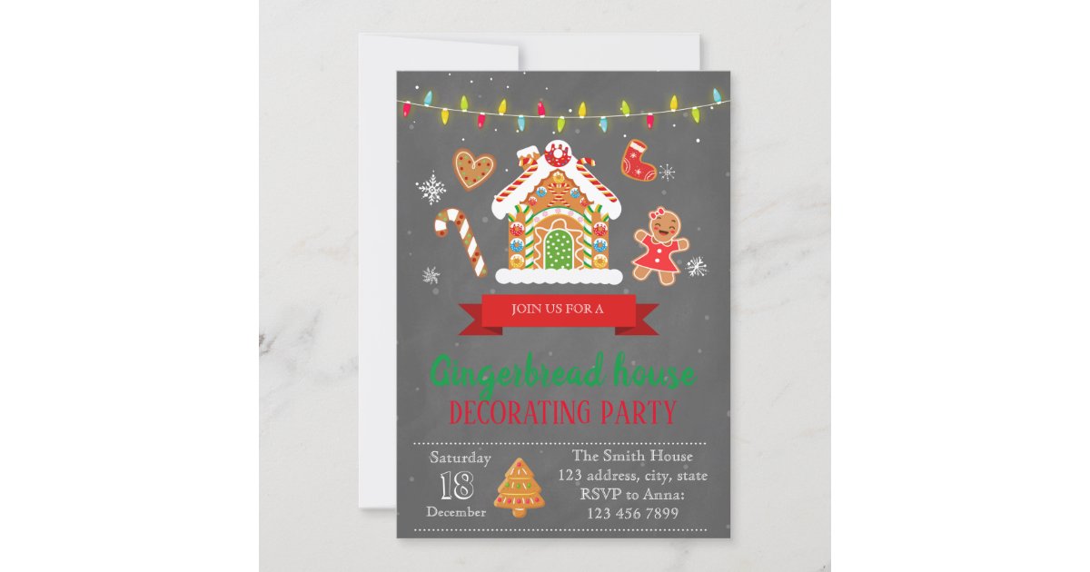 Gingerbread house party invitation | Zazzle