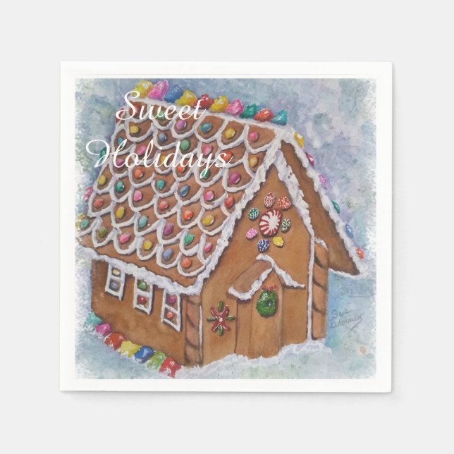 Gingerbread House Party Napkins (Front)