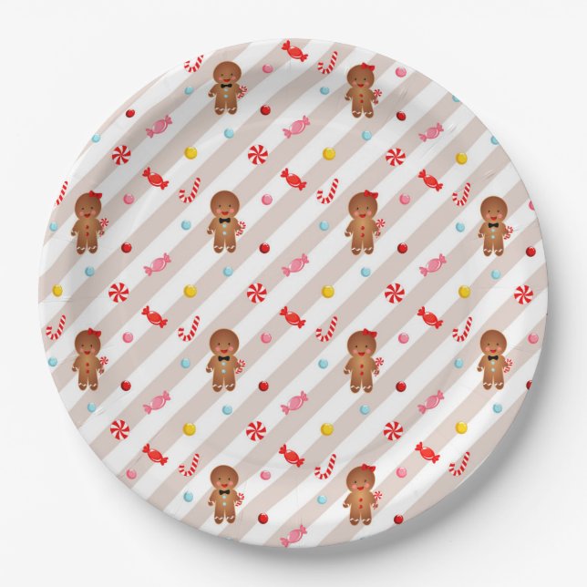 Gingerbread House Party Paper Plates (Front)