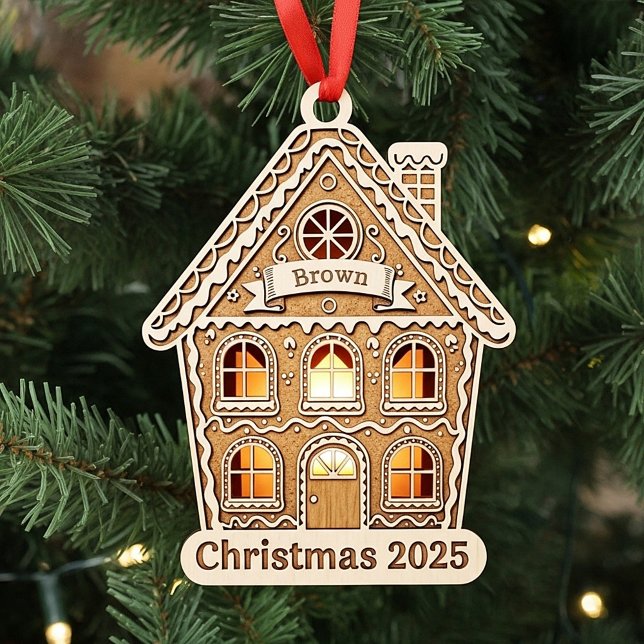 Gingerbread House personalized 2025 ornament (Creator Uploaded)