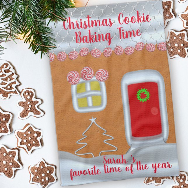 Gingerbread House Personalized Kitchen Towel (Creator Uploaded)