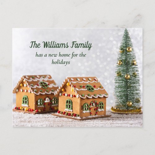 Gingerbread House Photo New Home Christmas Moving Postcard