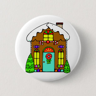 Gingerbread House Pinback Button