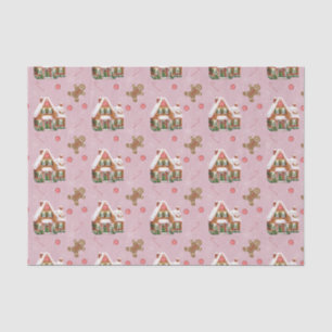 Gingerbread House Pink Christmas Tissue Paper