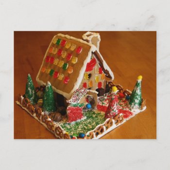 Gingerbread House Postcard by lilandluckysloot at Zazzle