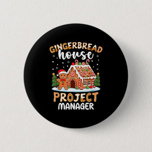 Gingerbread House Project Manager Christmas Cookie Button