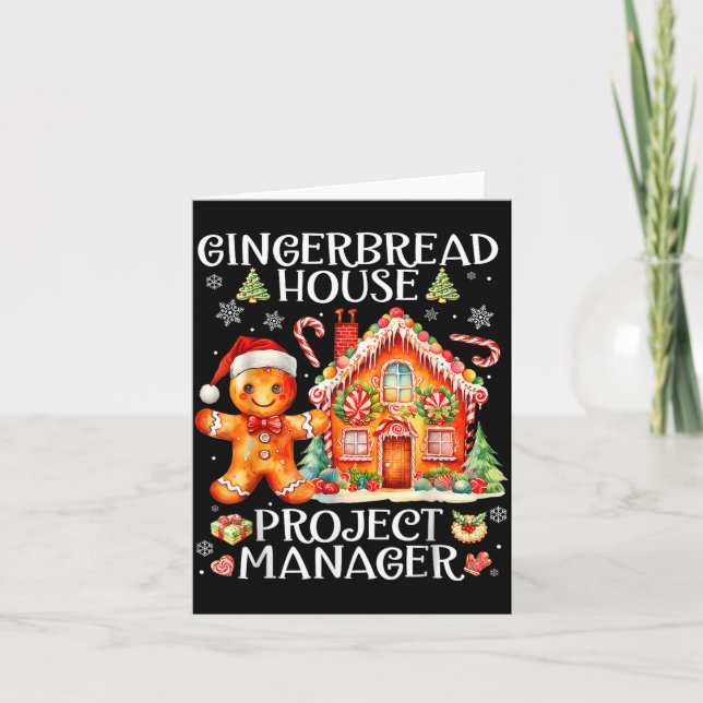 Gingerbread House Project Manager Decorating Bakin Card (Front)