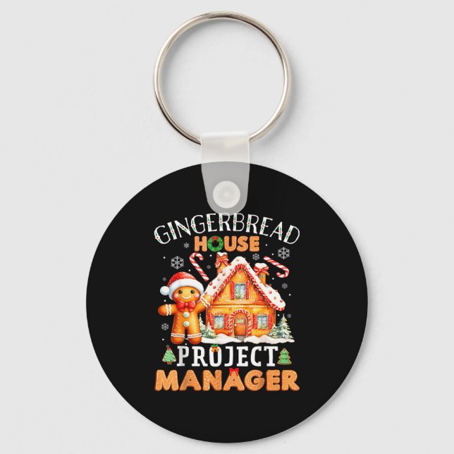 Gingerbread House Project Manager Decorating Bakin Keychain (Front)
