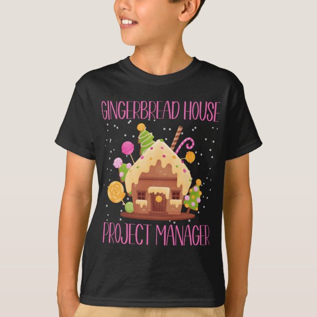 Gingerbread House Project Manager Family Matching T-Shirt (Front)