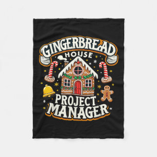 Gingerbread House Project Manager Xmas Decorating  Fleece Blanket