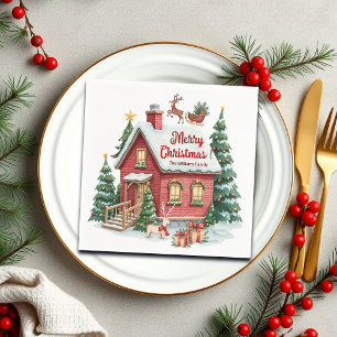 Gingerbread House Reindeer Fir Trees Napkins