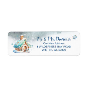 Gingerbread house return address label