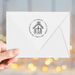 Gingerbread House Return Address Self-inking Stamp<br><div class="desc">Cute,  holiday return address stamp featuring a hand-drawn gingerbread house encircled by your last name and address. Perfect to use for your holiday envelopes,  greeting cards,  and invitations.</div>