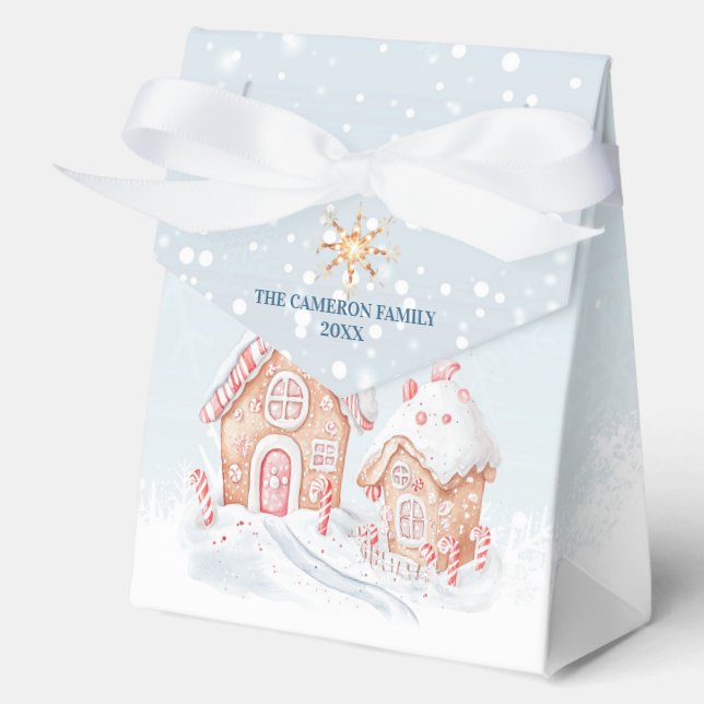 Gingerbread House Santa Elf's Christmas Favor Box (Front)