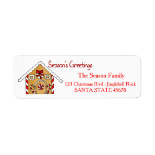 Gingerbread house Season's Greetings Label
