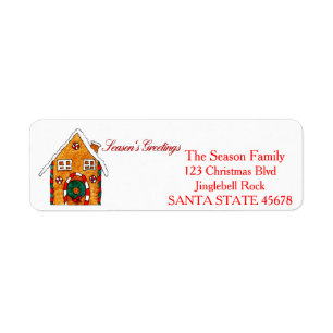 Gingerbread house Season's Greetings Label