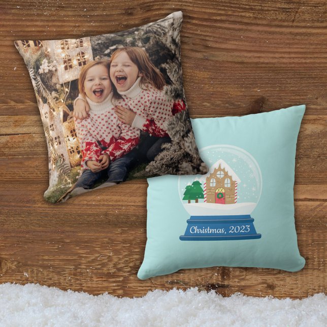 GINGERBREAD HOUSE SNOW GLOBE THROW PILLOW (Creator Uploaded)