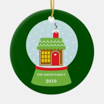 Gingerbread House Snowglobe Ornament by eventfulcards at Zazzle