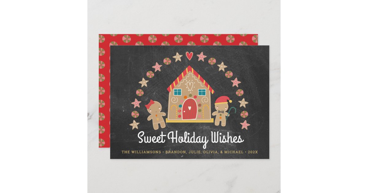Gingerbread House Sweet Holiday Wishes Chalkboard Zazzle