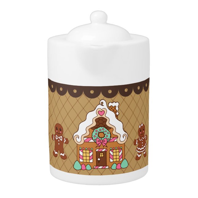 Gingerbread House Teapot (Front)