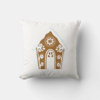 Gingerbread house throw pillow