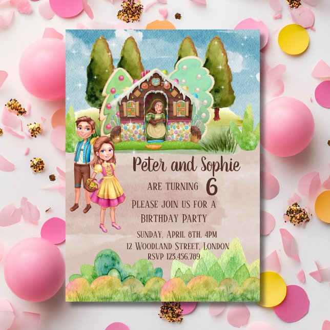 Gingerbread House twins birthday Invitation (Creator Uploaded)
