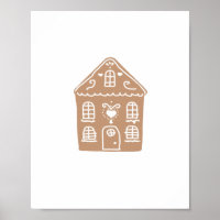 Gingerbread House Village Illustration Art Poster