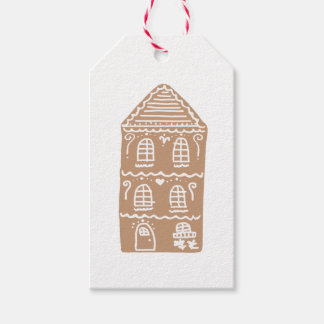 Gingerbread House Village Illustration Gift Tags