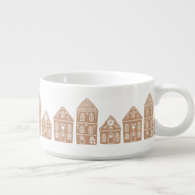 Gingerbread House Village Painting Art  Bowl (Left)