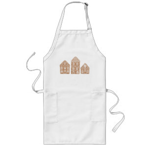 Gingerbread House Village Painting Art Long Apron