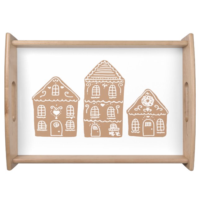 Gingerbread House Village Painting Art  Serving Tray (Front)