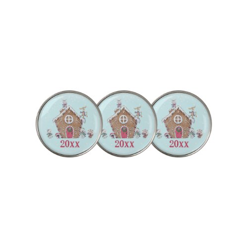 Gingerbread House Winter Ice Skating Animal Custom Golf Ball Marker