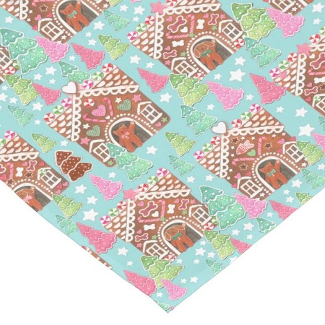 Gingerbread house with gingerbread dog and cat short table runner (Creator Uploaded)